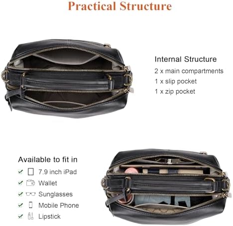 Over Earth Genuine Leather Crossbody Bag for Women - Small Top Handle Handbag, Perfect for Everyday Use, Stylish and Dur